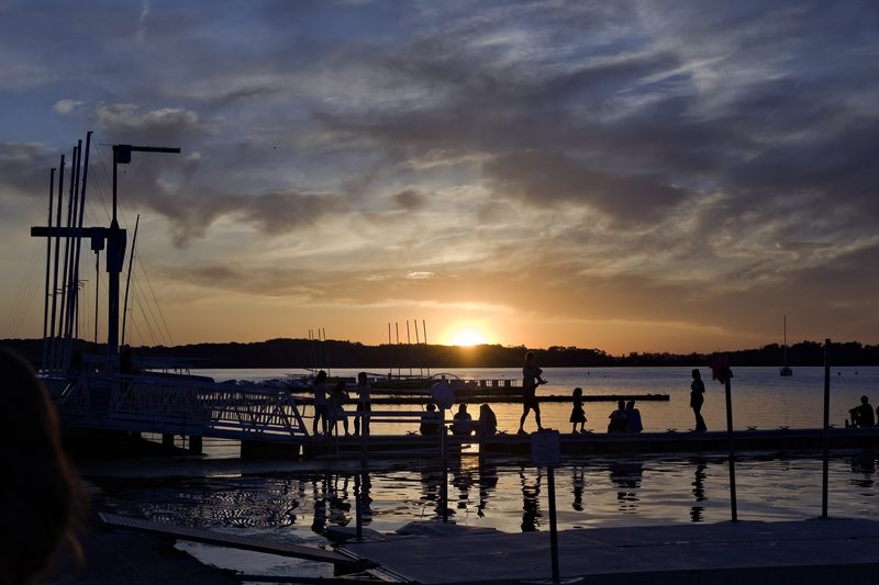 Sunset over Lake Mendota from the Memorial Union Terrace pier