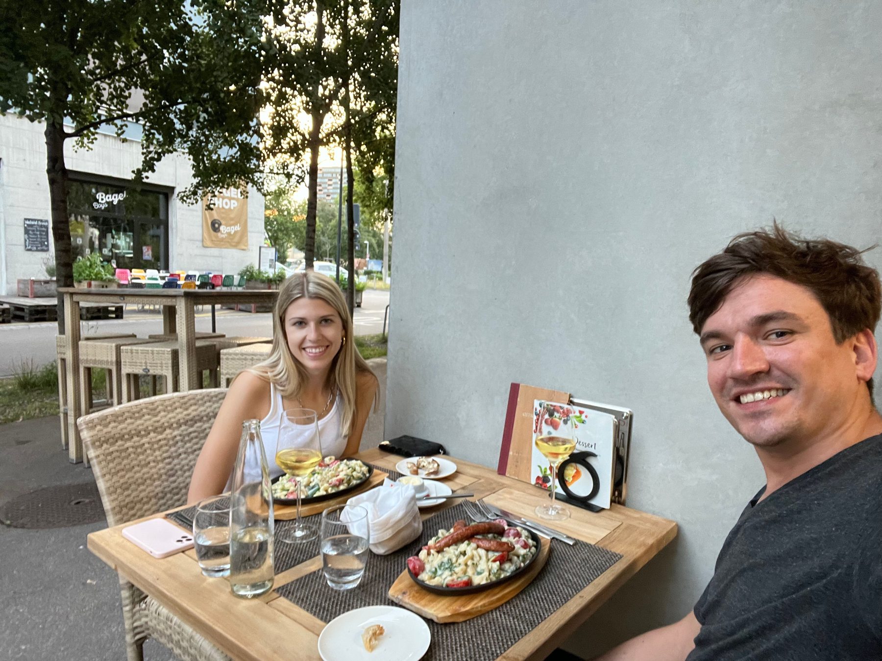 Our first dinner together in Zurich, July 4, 2022
